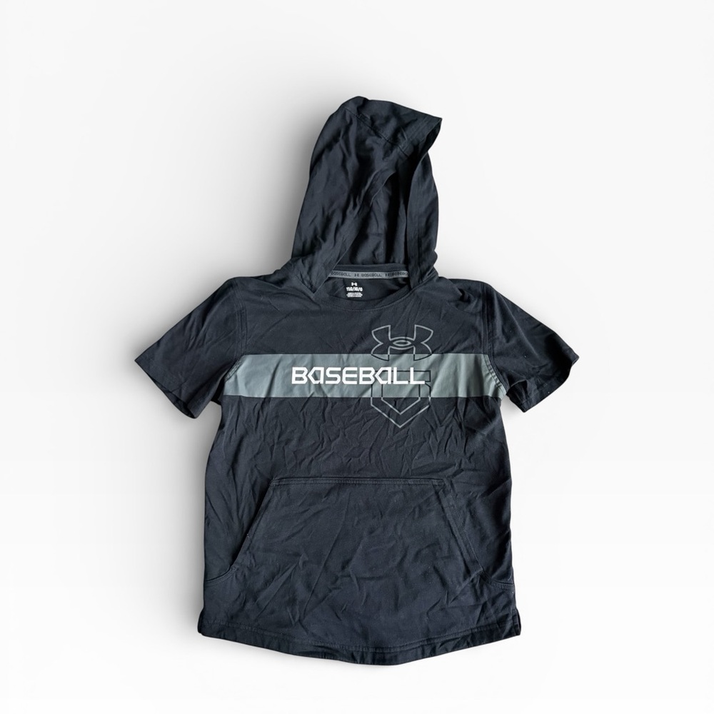Under Armour Kids Black Baseball Hoodie T-Shirt